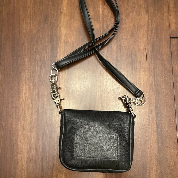 Harley-Davidson Black Leather Studded Crossbody Bag USA Made Small - Picture 2 of 16